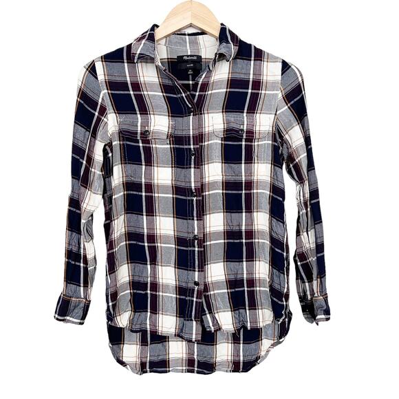Madewell Hanna Plaid Classic Button Down Flannel Sz XS - Picture 5 of 5